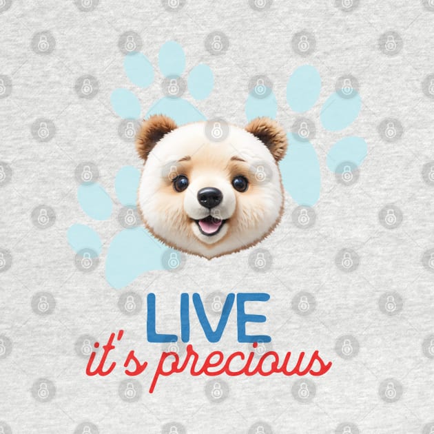 Cute Bear Minimalist Style Art | Live, it's precious by Moonlight Forge Studio